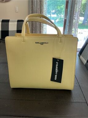 Karl Lagerfeld Soft Yellow Structured Tote